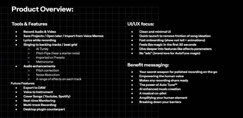 VoCap product overview: tools, features, and benefit messaging